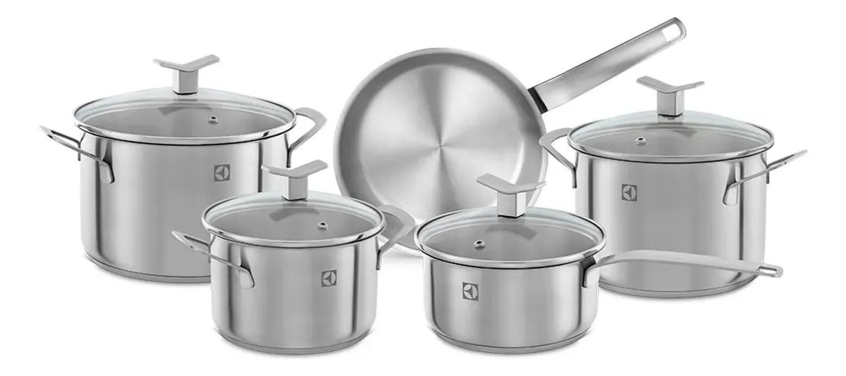 Electrolux Jogo de Panelas em Inox com 5 Pecas Design com Fundo Triplo
