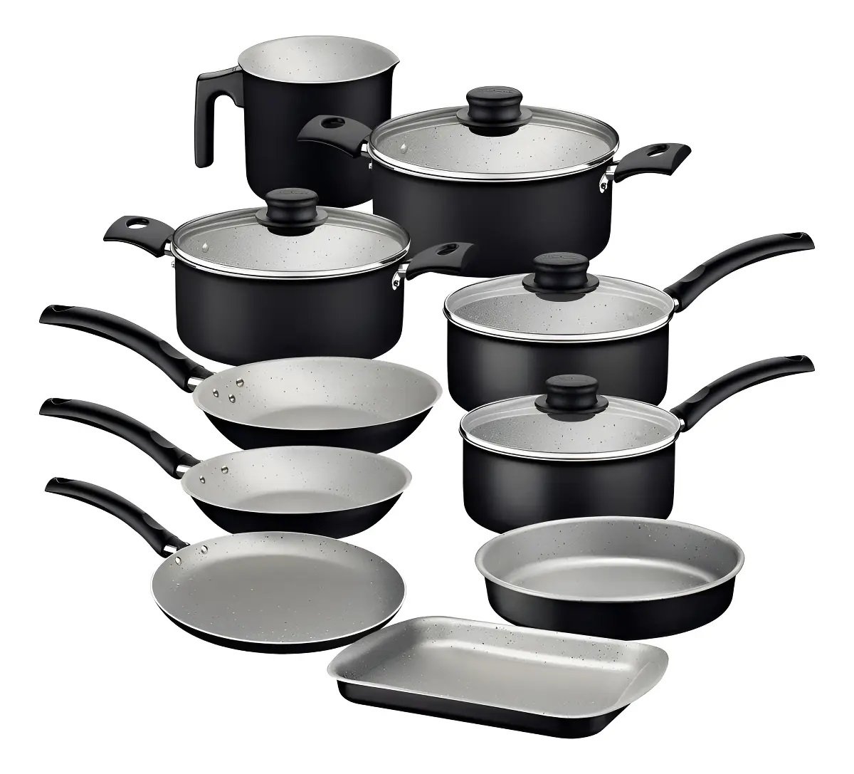 Jogo De Panelas Tramontina Antiaderente Turim 10 Pc Preto